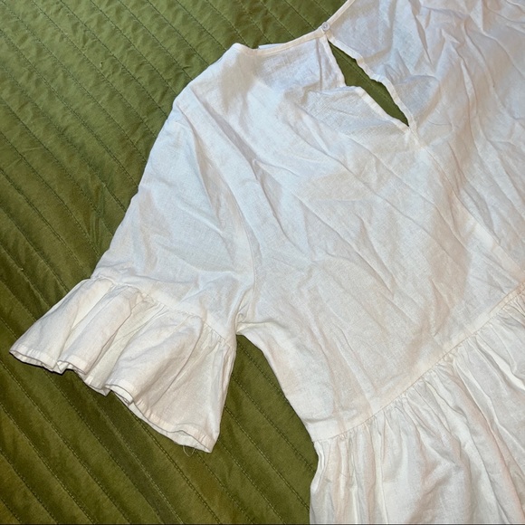 tiered linen smock dress - Picture 3 of 5